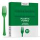 Festive Green Heavy-Duty Plastic Forks, 50ct